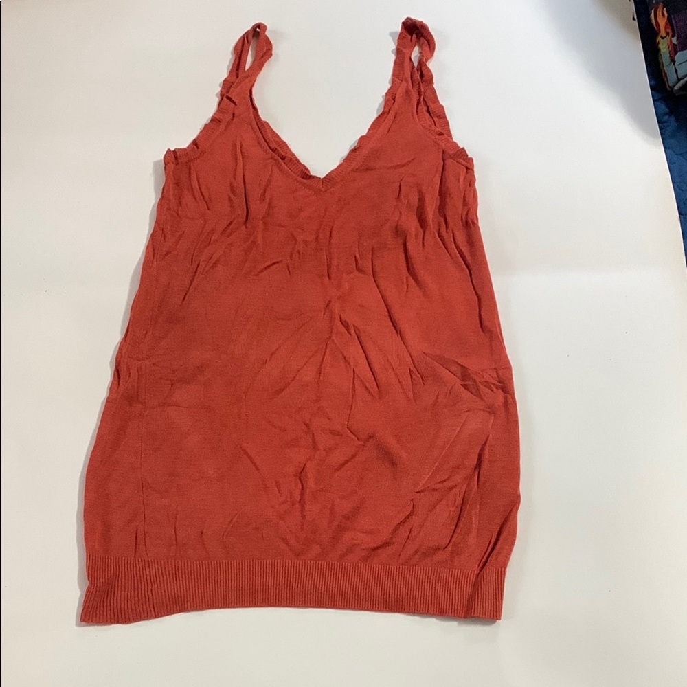 Theory Orange Ruched Sleeveless Camisole